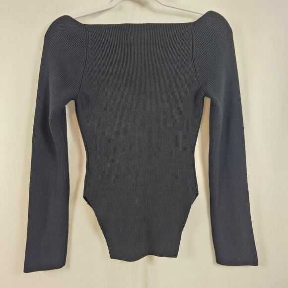 Modern Citizen Ribbed Knit Long Sleeves Sweater in Black - Size M - Picture 9 of 11